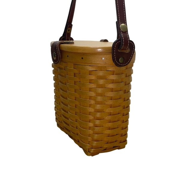 Longaberger Women’s Natural Wicker Basket & Adjustable Leather Strap Purse - Picture 9 of 11